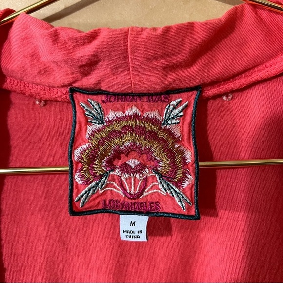 Johnny Was Embroidered Hummingbird Cardigan Sweater Wrap Open Front Pink Size M - Picture 2 of 15